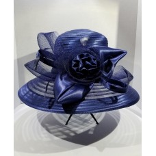 Mujers Giovannio Brand Navy Blue Wide Brim Dress Hat Special Ocassion Church Hat  eb-87835474
